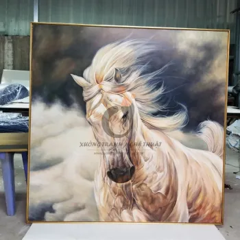 Tranh Ngựa Dũng Mãnh Vẽ Theo Phong Cách Châu Âu