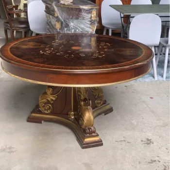 Bàn Ăn Tròn 1m2 Cổ Điển Phong Cách Châu Âu