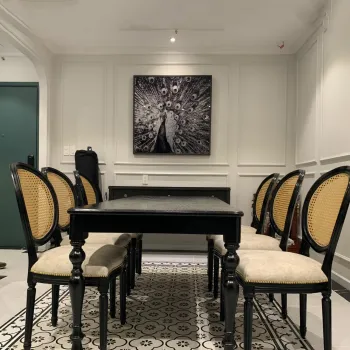 Bộ Bàn Ghế Ăn Louis XVI Không Tay Phong Cách INDOCHINE