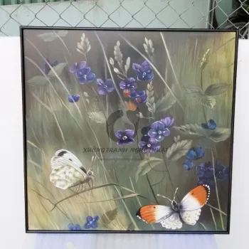 Tranh Hoa Và Bướm Vẽ Xuôi