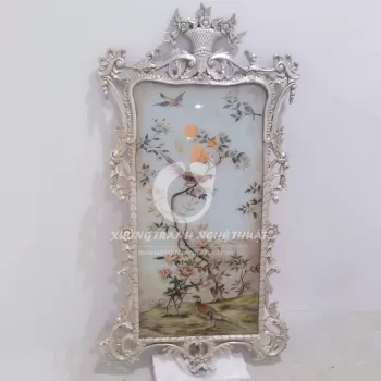 Tranh Kiếng Vẽ Ngược Khung Trạm Trổ XTT1