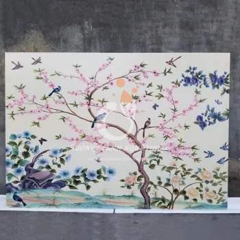 Tranh Sơn Dầu Chim Và Hoa Khoe Sắc