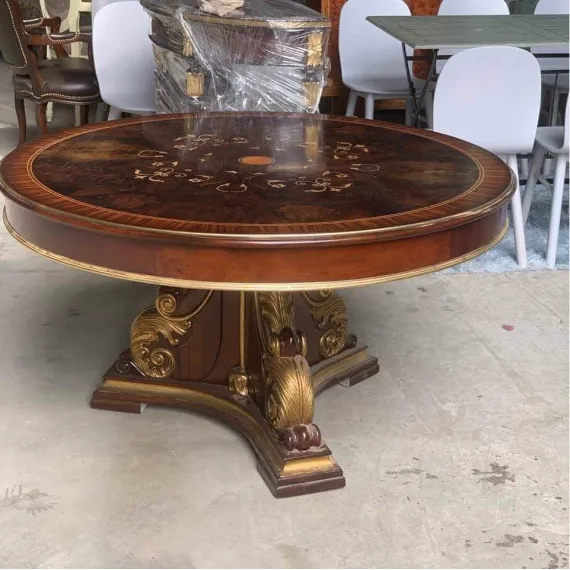 Bàn Ăn Tròn 1m2 Cổ Điển Phong Cách Châu Âu Bàn Ăn Tròn 1m2 Cổ Điển Phong Cách Châu Âu