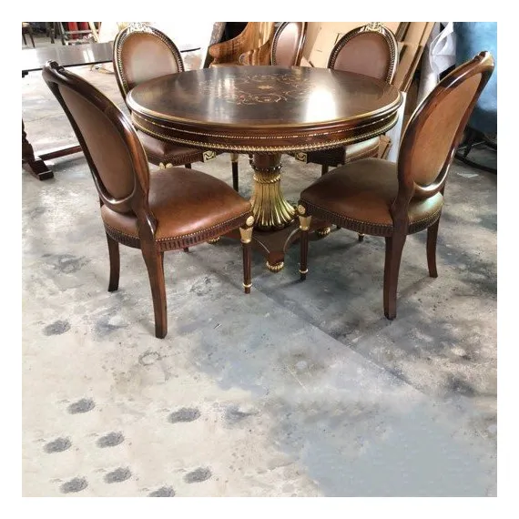 Bộ Bàn Ăn Louis XVI Bàn Tròn + Ghế Louis King Chair