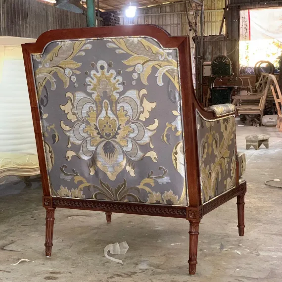 Sofa Đơn Louis XVI KATI Màu Nâu