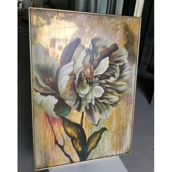 Tranh Hoa Mẫu Đơn Vẽ Trên Nền Đồng