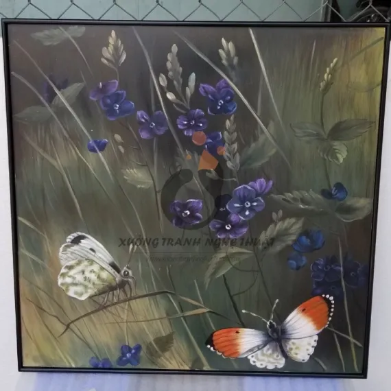 Tranh Hoa Và Bướm Vẽ Xuôi
