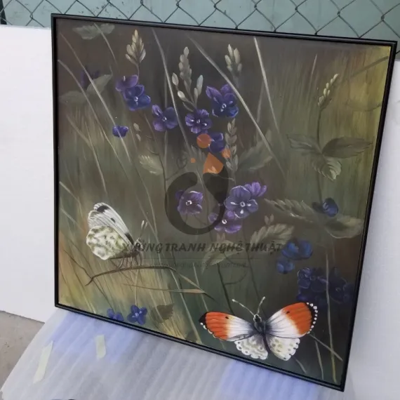 Tranh Hoa Và Bướm Vẽ Xuôi
