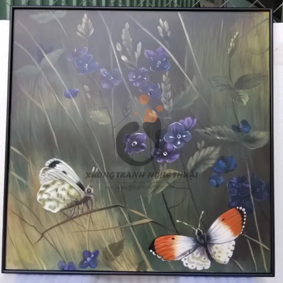 Tranh Hoa Và Bướm Vẽ Xuôi