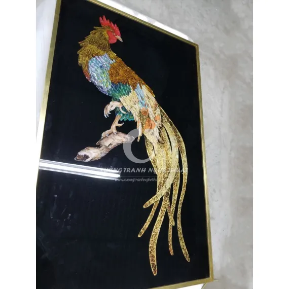 Tranh Kiếng Gà Trống Vẽ Ngược 1 Mặt