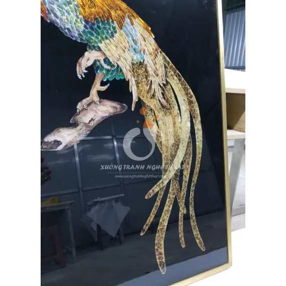 Tranh Kiếng Gà Trống Vẽ Ngược 1 Mặt