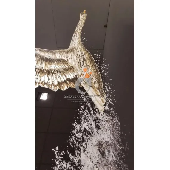 Tranh Thiên Nga Vẽ Ngược Trên Kiếng