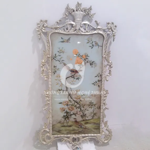 Tranh Kiếng Vẽ Ngược Khung Trạm Trổ XTT1