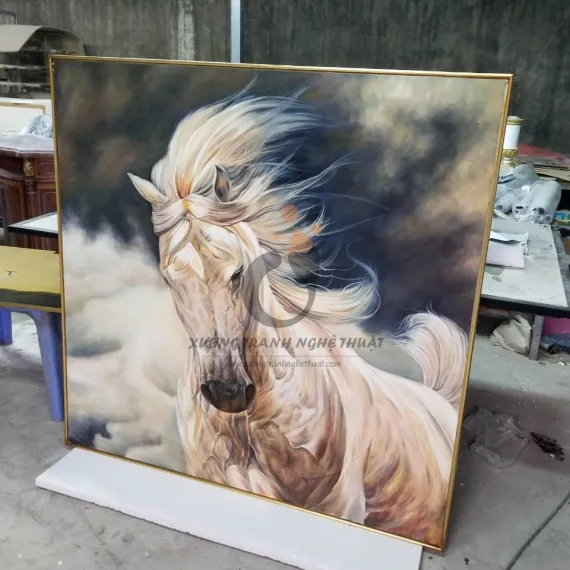 Tranh Ngựa Dũng Mãnh Vẽ Theo Phong Cách Châu Âu