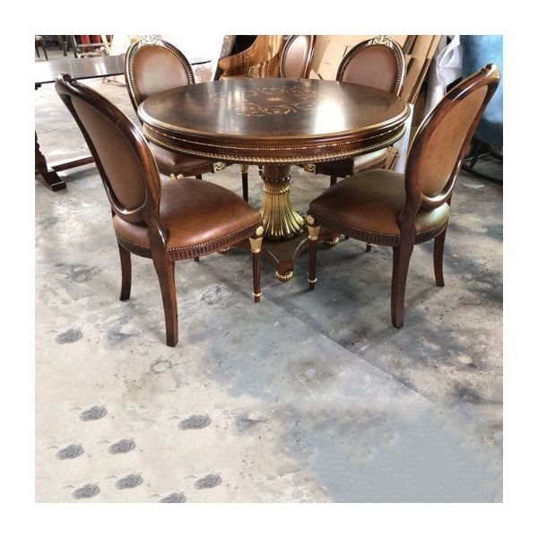 Bộ Bàn Ăn Louis XVI Bàn Tròn + Ghế Louis King Chair