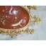 Tranh Kiếng Đôi Chim Trĩ Hình Oval Dát Vàng Nền Đỏ Tranh Kiếng Đôi Chim Trĩ Hình Oval Dát Vàng Nền Đỏ