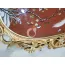 Tranh Kiếng Đôi Chim Trĩ Hình Oval Dát Vàng Nền Đỏ Tranh Kiếng Đôi Chim Trĩ Hình Oval Dát Vàng Nền Đỏ