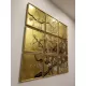 Bộ Tranh Kiếng Hoa Đào 09 Tấm Vẽ Ngược Trên Nền Đồng